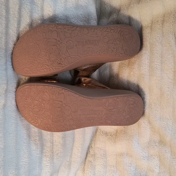 Alegria Metallic Gold Slide Sandals Women's