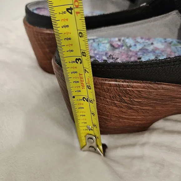 ALEGRIA Sereniti Obsidian Comfortable Wedge Leather Clogs Size 37/US 7-7.5 EUC