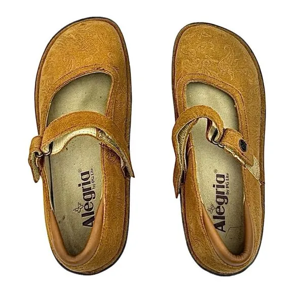 Alegria Womens  Comfortable Mules Clogs Strap Size 36 US 5.5 Pre-Owned Tan