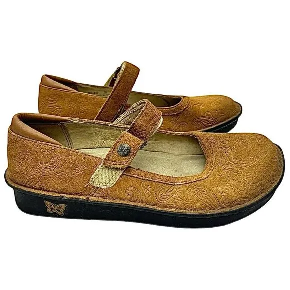 Alegria Womens  Comfortable Mules Clogs Strap Size 36 US 5.5 Pre-Owned Tan