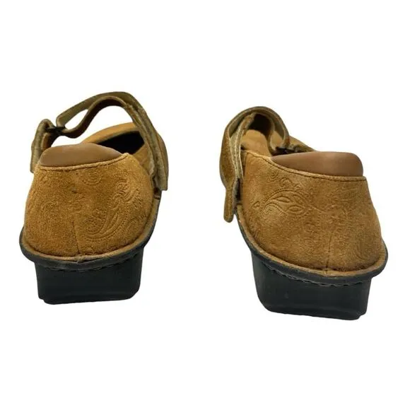Alegria Womens  Comfortable Mules Clogs Strap Size 36 US 5.5 Pre-Owned Tan