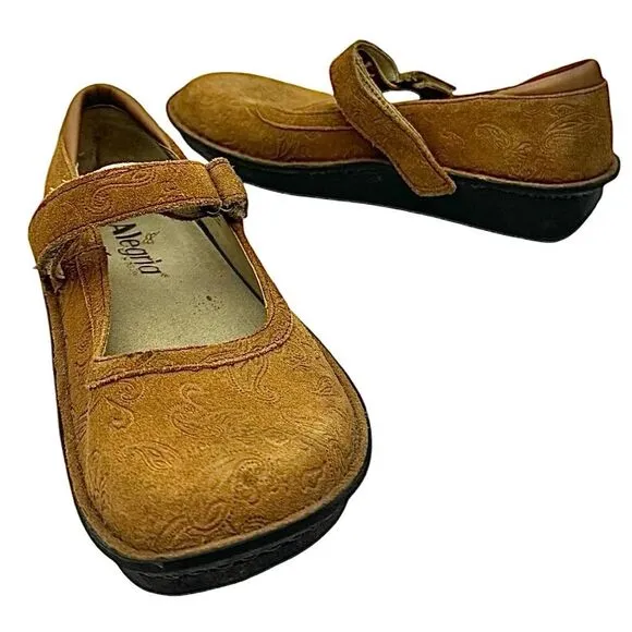 Alegria Womens  Comfortable Mules Clogs Strap Size 36 US 5.5 Pre-Owned Tan