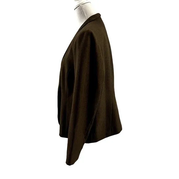 Alfred Dunner Brown Oversized Blazer Size 12