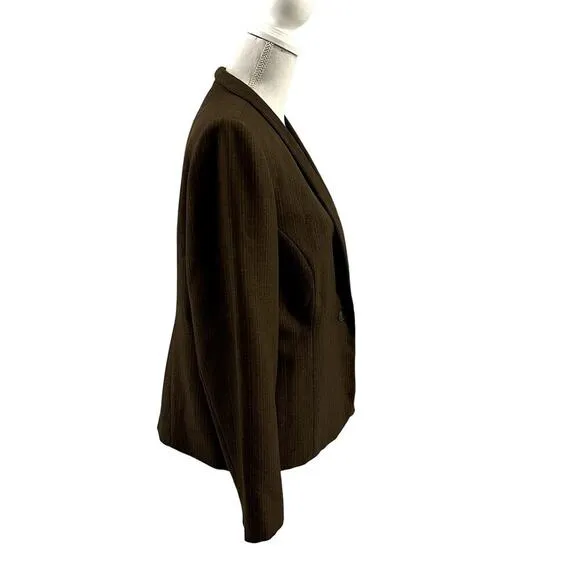 Alfred Dunner Brown Oversized Blazer Size 12