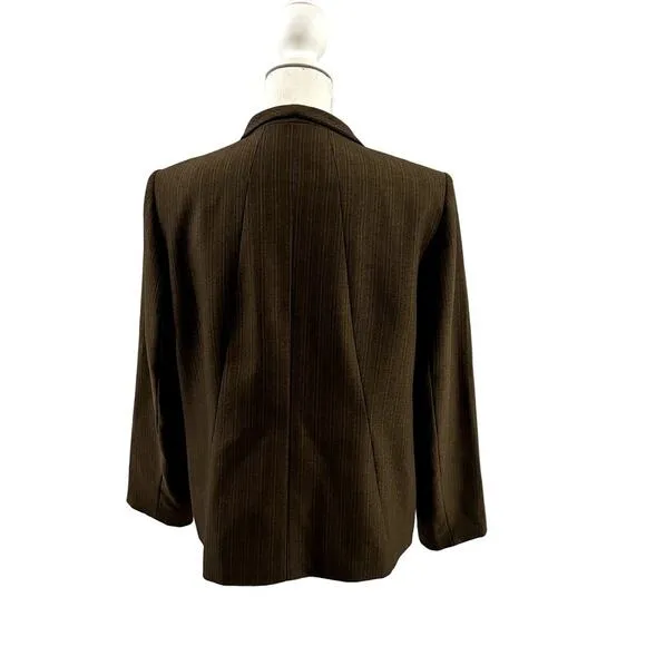 Alfred Dunner Brown Oversized Blazer Size 12