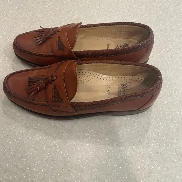 Allen Edmonds Loafer Mens 8.5 D Brown Maxfield Tassel Leather Braided Shoes