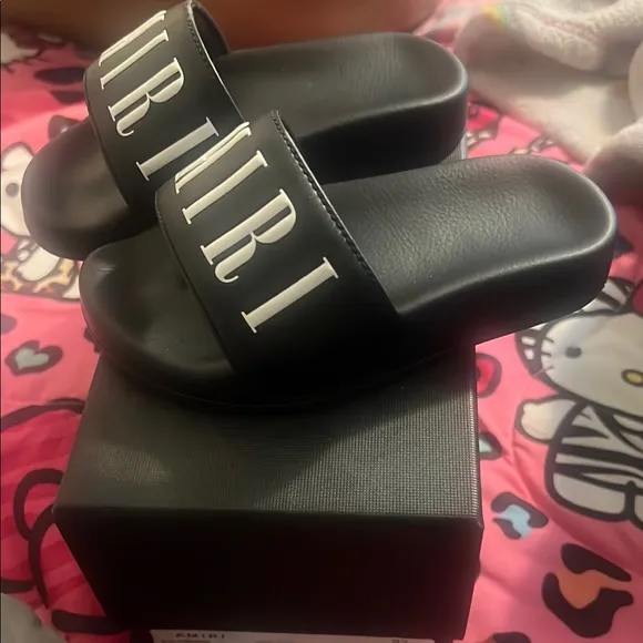 AMIRI Black Slide Sandals