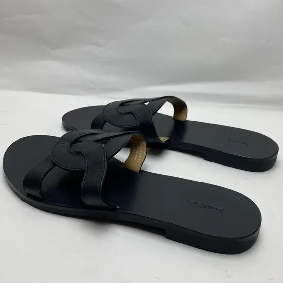 &amp; OTHER STORIES Leather Knot Detail Sandals in Black Size 7