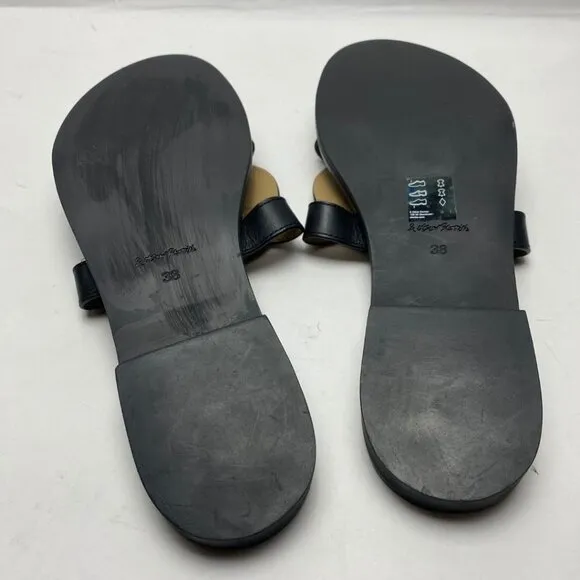 &amp; OTHER STORIES Leather Knot Detail Sandals in Black Size 7
