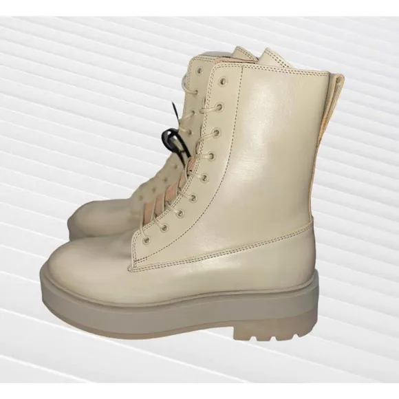 &amp; Other Stories - leather utility hiking boots / beige / Size 6, 7, 8 / NWB