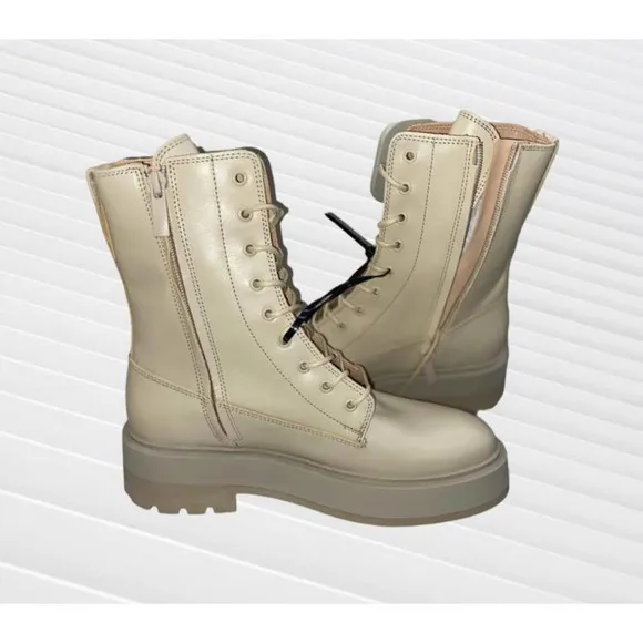 &amp; Other Stories - leather utility hiking boots / beige / Size 6, 7, 8 / NWB