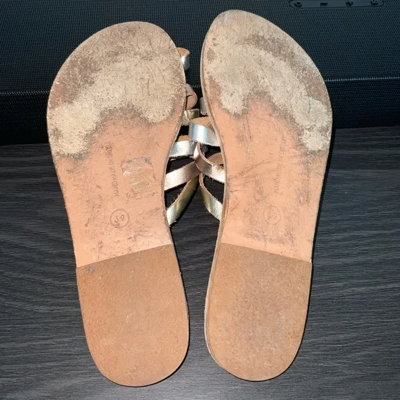 Ancient Greek Sandals Gold and Silver Crisscross Sandals