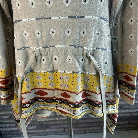 Anthropologie Freeway Southwestern Waterfall  Open Drape Cardigan Sweater