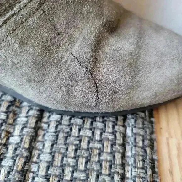 Anthropologie Maliparmi Beige Grey Floral Embroidered Wedge Boots Pull On Size
