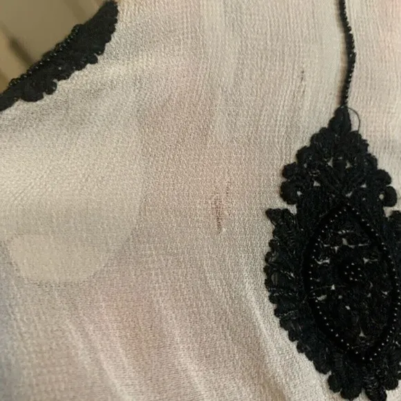 ANTHROPOLOGIE Moulinette Soeurs Embroidered Medallion Tassel Beaded Dress