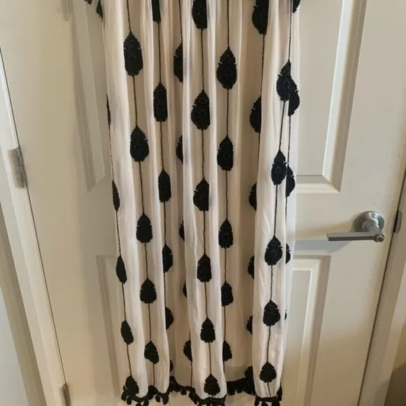 ANTHROPOLOGIE Moulinette Soeurs Embroidered Medallion Tassel Beaded Dress