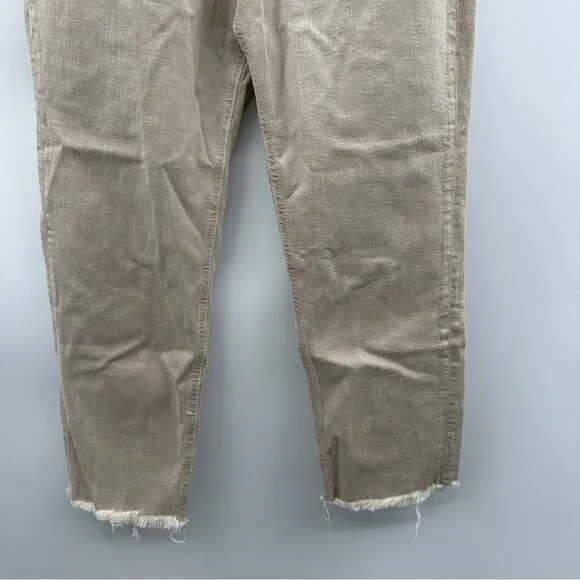 Anthropologie Pilcro Cream The Vintage Straight‎ Raw Hem Jeans Size 32