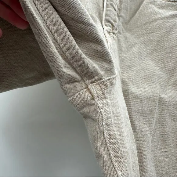 Anthropologie Pilcro Cream The Vintage Straight‎ Raw Hem Jeans Size 32