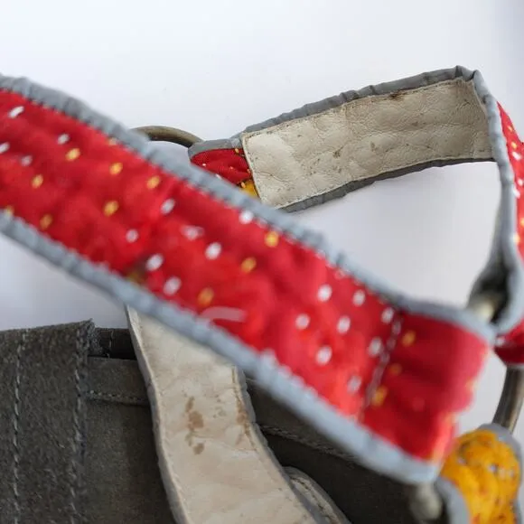 Anthropologie Terra Plana Grey Suede Interchangeable Harness Cowboy Boots