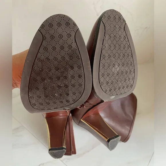 ANTONIO MELANI Brown Heeled Boots Knee-High Elegance