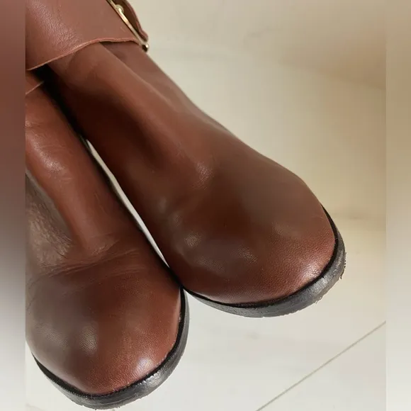 ANTONIO MELANI Brown Heeled Boots Knee-High Elegance