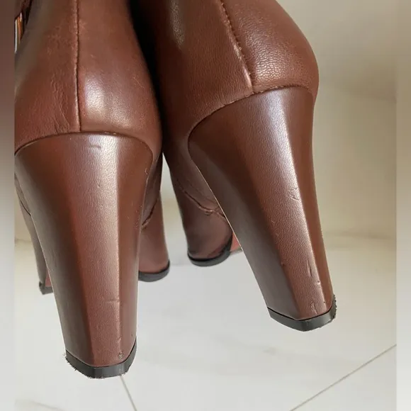 ANTONIO MELANI Brown Heeled Boots Knee-High Elegance