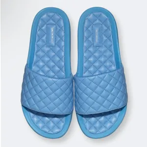 APL Lusso Quilted Slide Coastal blue  Sandals womens 6