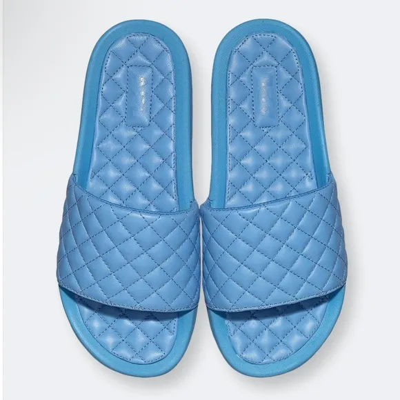 APL Lusso Quilted Slide Coastal blue  Sandals womens 6