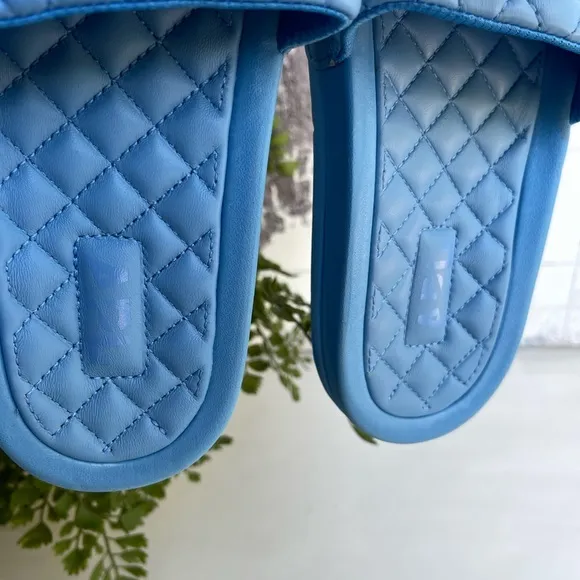 APL Lusso Quilted Slide Coastal blue  Sandals womens 6