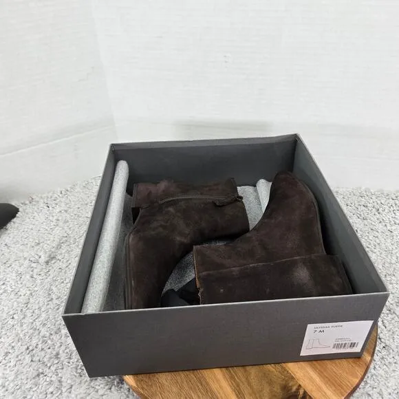 Aquatalia Ulyssaa Espresso Brown Suede Casual Ankle Bootie Boots Womens 7 M