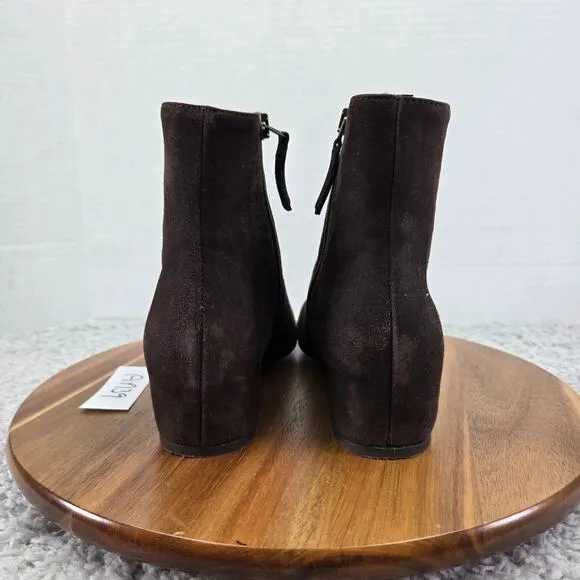 Aquatalia Ulyssaa Espresso Brown Suede Casual Ankle Bootie Boots Womens 7 M