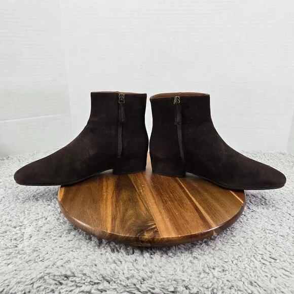 Aquatalia Ulyssaa Espresso Brown Suede Casual Ankle Bootie Boots Womens 7 M