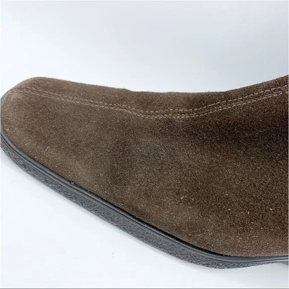 Aquatalia Waterproof Suede Wedge Calf Hight Boots Brown Sz 10