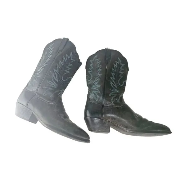 ARIAT Black Leather Round Toe Cowboy Boots Men's Size 10B Style 10011911