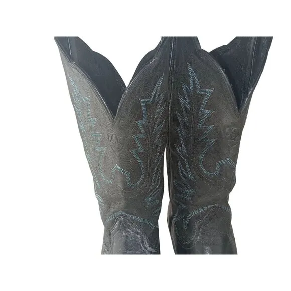 ARIAT Black Leather Round Toe Cowboy Boots Men's Size 10B Style 10011911