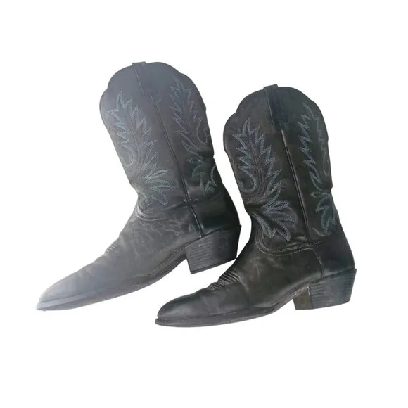 ARIAT Black Leather Round Toe Cowboy Boots Men's Size 10B Style 10011911