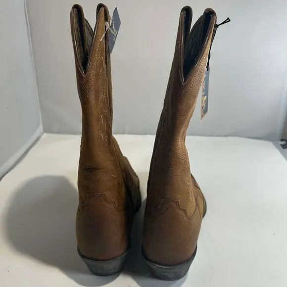 Ariat - Heritage Western Cowboy Boots Brown Leather Stitching - Womens 9
