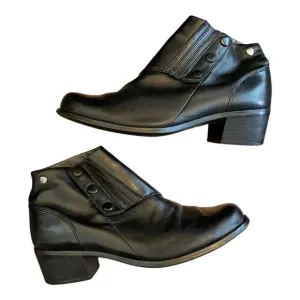 Ariat Side Spat II Snap Womens Size US 8B Ankle Booties Black Leather 96305