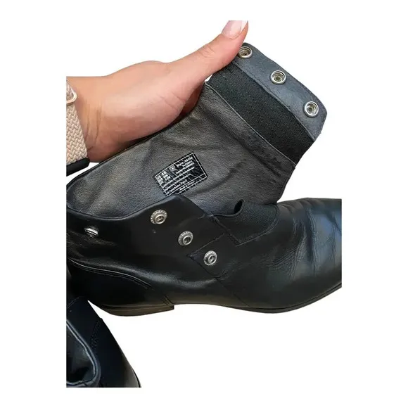 Ariat Side Spat II Snap Womens Size US 8B Ankle Booties Black Leather 96305