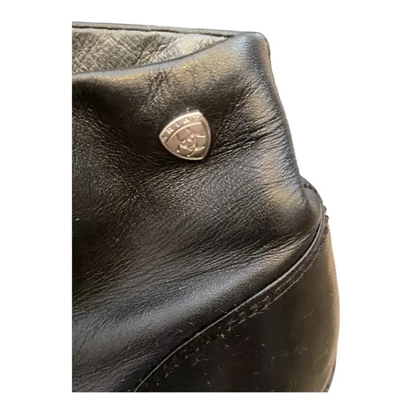 Ariat Side Spat II Snap Womens Size US 8B Ankle Booties Black Leather 96305