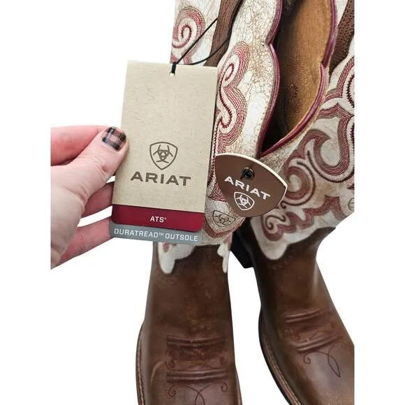 Ariat Women's Quickdraw Sandstorm/Distressed White Western Boots, Size 9.5B NEW