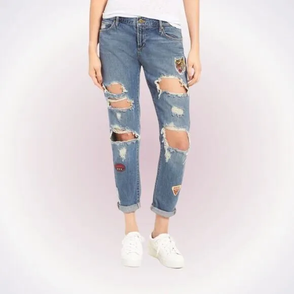Articles of Society Patchwork Destroyed Denim Jeans | Sz 27