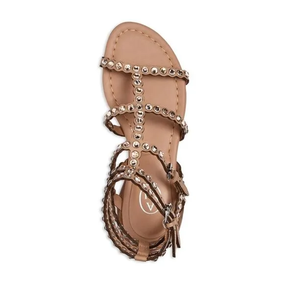 ASH Womens Beige Gem Jewel Heel Sasha Round Toe Sculpted Heel Leather Sandals 36
