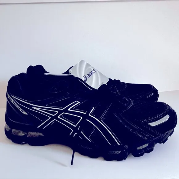 ASICS Gel-Kayano 19 DuoMax Solyte midsole T300N Black Silver Metallic Mens 14