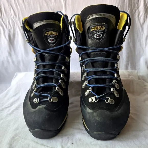 ASOLO Piolet Men's Leather Gore-Tex Trekking Alpine Hiking Boots Black Size 9.5
