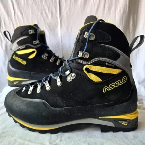 ASOLO Piolet Men's Leather Gore-Tex Trekking Alpine Hiking Boots Black Size 9.5