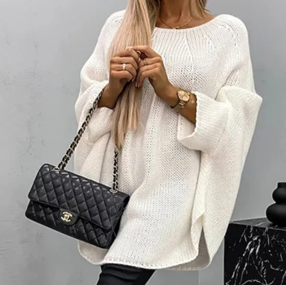 Aspen Batwing Knit Sweater - Cream