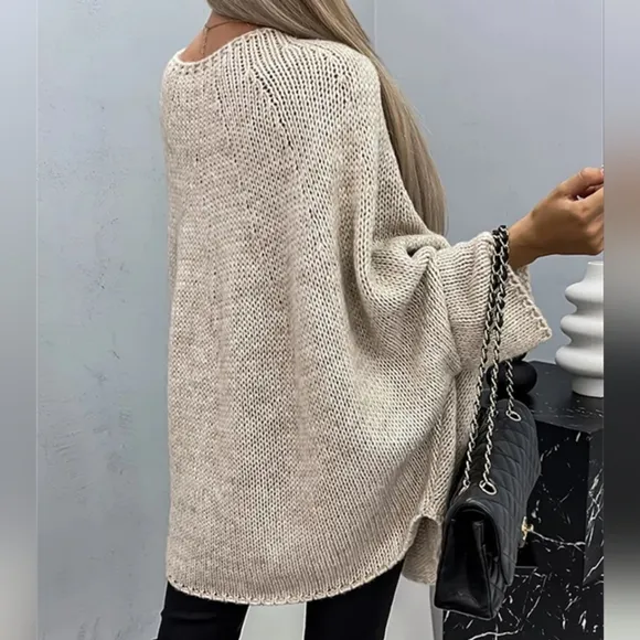 Aspen Batwing Knit Sweater - Red
