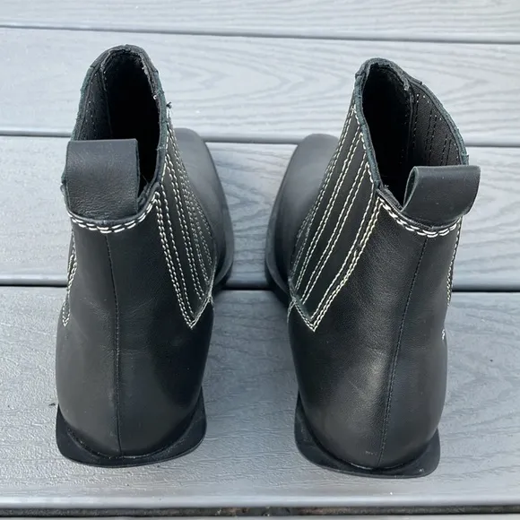 ASRA Western Leather Ankle Boots Black Size 7 NWOT