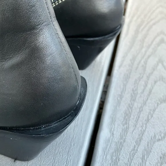 ASRA Western Leather Ankle Boots Black Size 7 NWOT